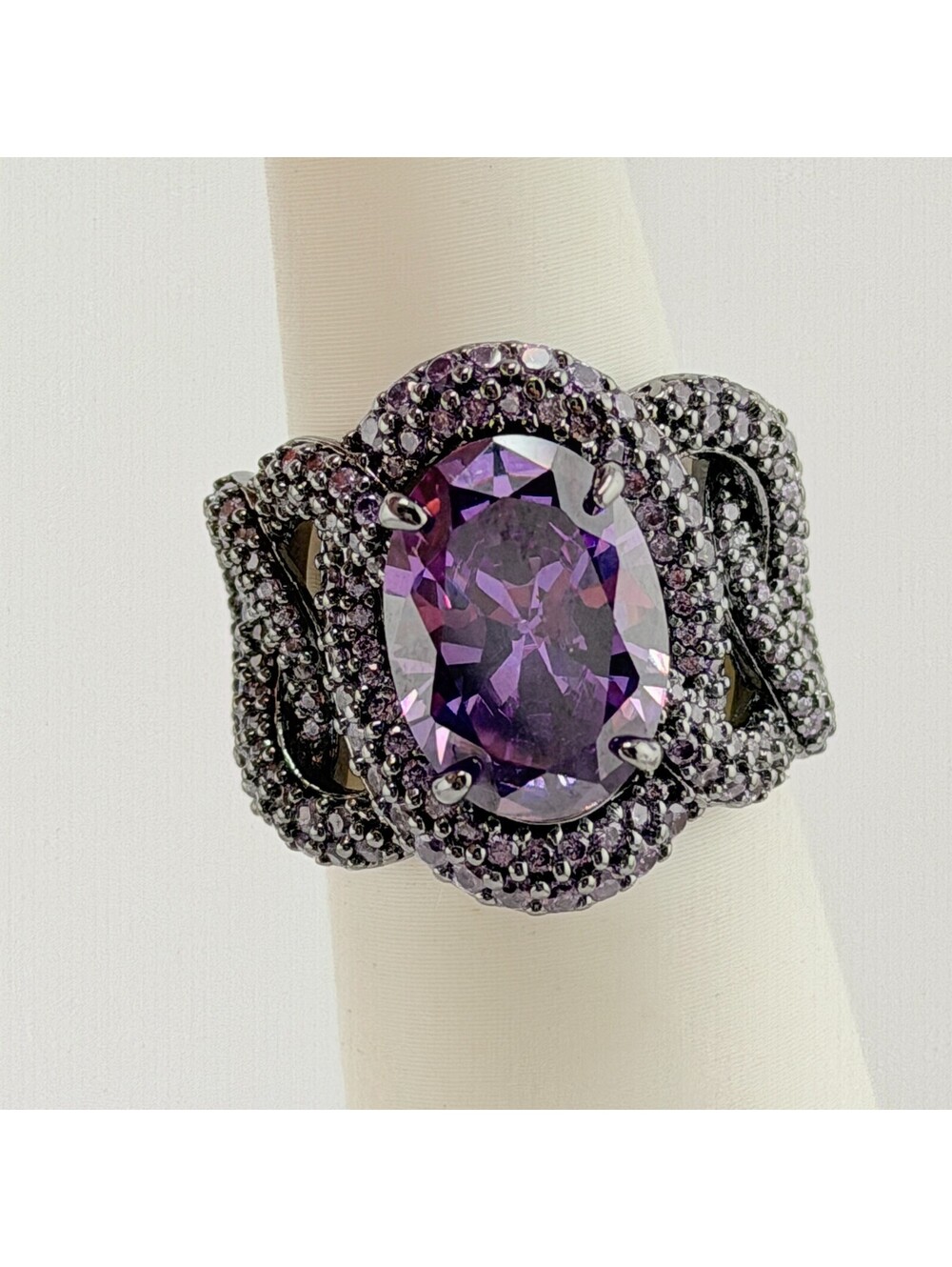 Bomb Party Sirens Ring Sz 10 RG68127 "Underwater Temptation" Amethyst Hematite